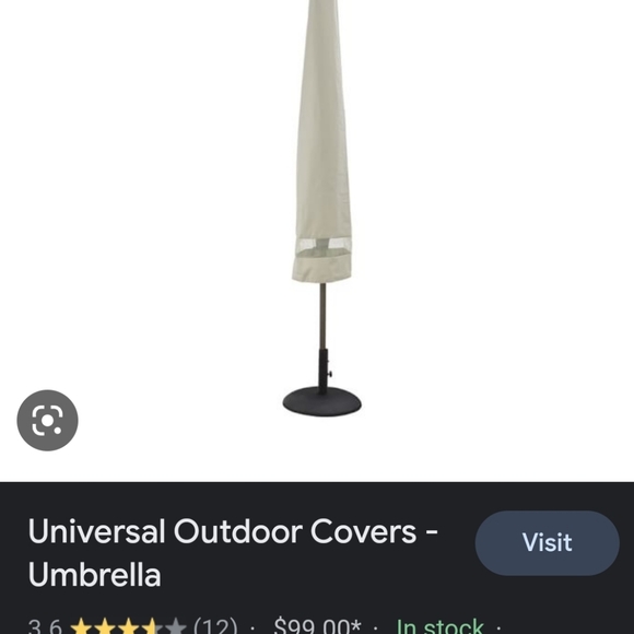 New Pottery Barn OUTDOOR UMBRELLA COVER Tan khaki - Picture 2 of 11